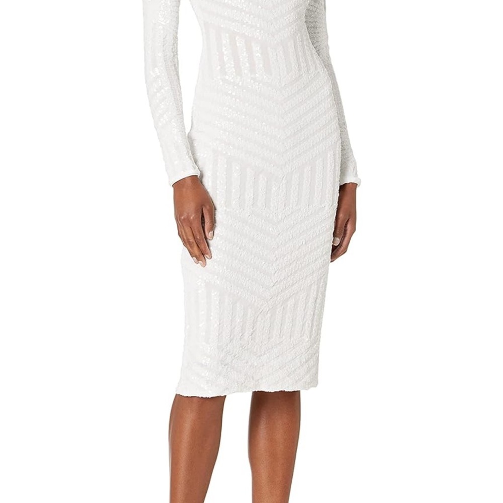 Elegant White Sequin Dress